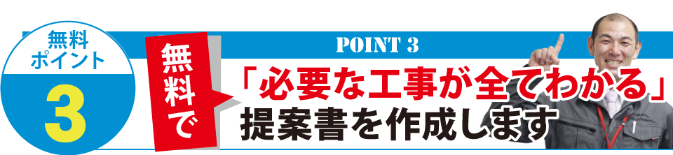 必要な工事すべてがわかる提案書を作成します