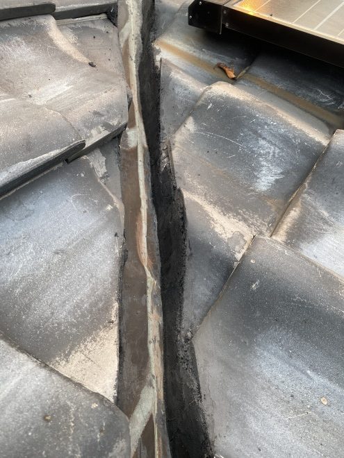 棟板金　漆喰　施工後