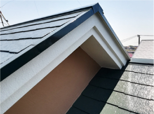 塗装後の美観回復した家