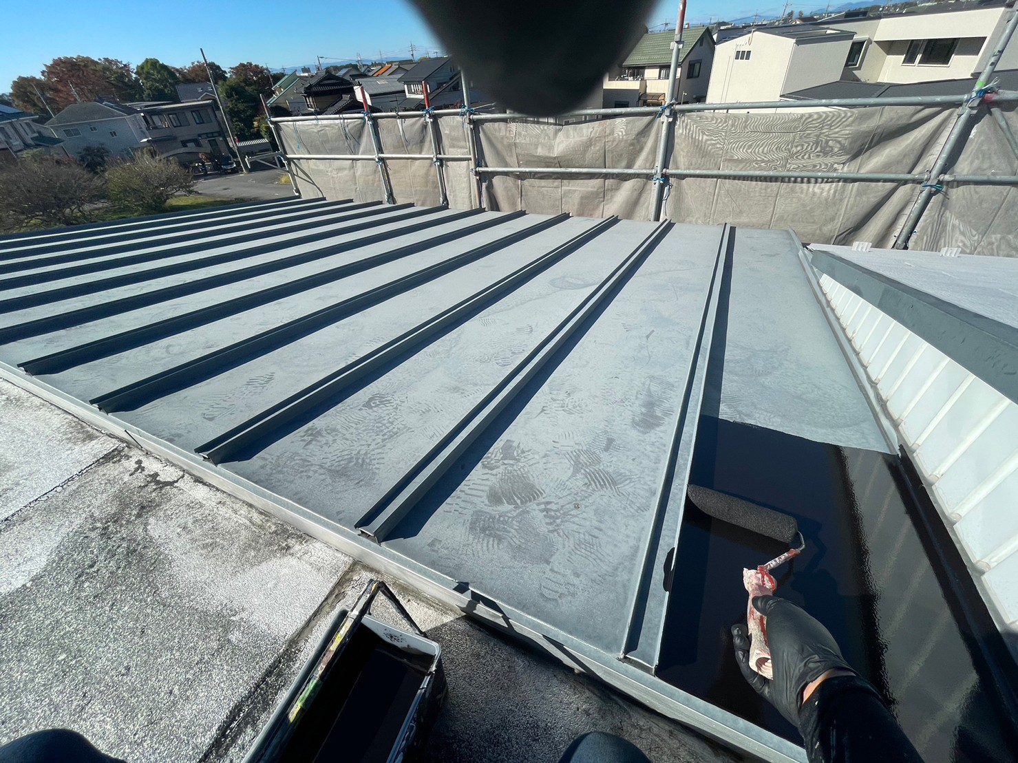 春日井市の瓦棒の屋根塗装