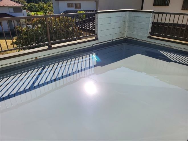 ウレタン防水施工された屋上