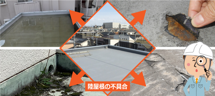 陸屋根の不具合 陸屋根の不具合