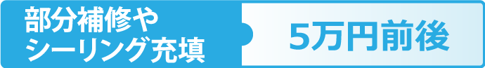 部分補修やシーリング充填は５万円前後