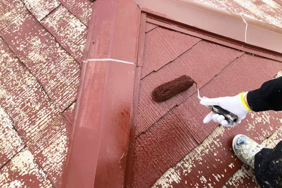 屋根塗装の様子