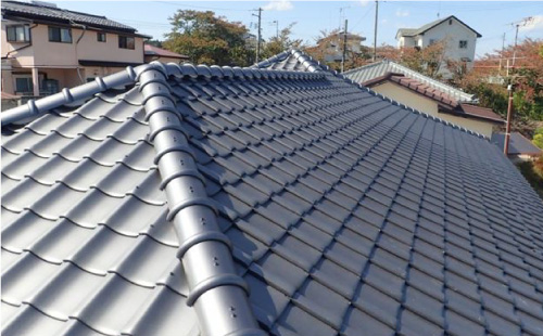 瓦屋根に上った際の写真