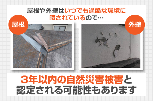 棟板金の剥がれ、外壁の崩れの様子