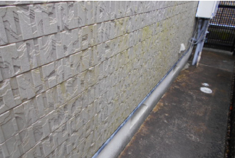 雨水や泥が跳ねた外壁