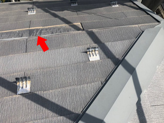 スレートが外れたところ