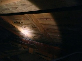 小屋裏天井の様子