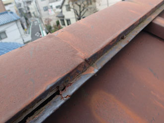 棟板金の劣化