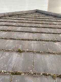 苔の生えたセメントの平瓦