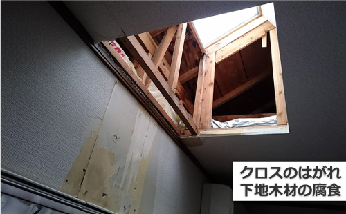 雨漏りによる下地の腐食
