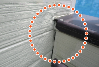 バルコニーの手すりと外壁の取り合い部 バルコニーの手すりと外壁の取り合い部