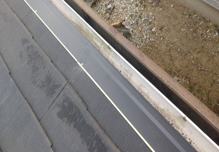 雨桶への排水をする為の改修軒先唐草