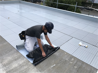 通気緩衝シート設置