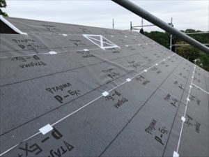 ルーフィング材の敷設完了