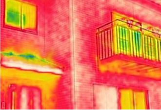 サーモグラフィで撮影した外観