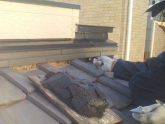 外壁の取り合い部分の漆喰