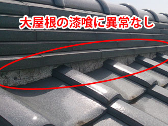 大屋根の異常がない漆喰
