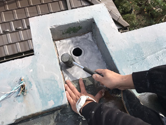 改修ドレンを排水口に設置