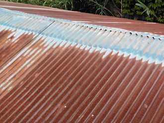 棟板金交換　棟の撤去