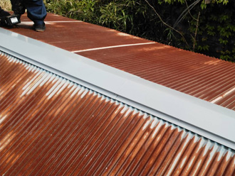 金属屋根の棟板金交換　完了