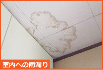 雨染みが見える室内天井 雨染みが見える室内天井