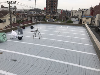 防水シート敷設完了