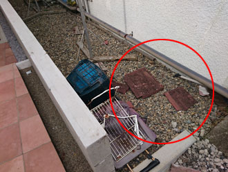 セメント瓦が落下