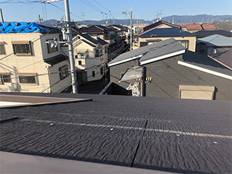 吹田市でスレートの割れ、雨漏りをご心配したお宅の無料点検です