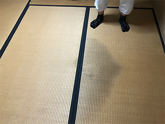 雨漏りが染みた畳