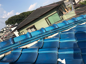 隅棟の漆喰の様子