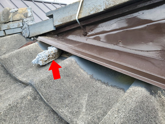 漆喰が落ちかけている