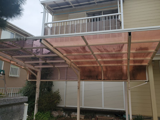 カーポートの屋根の補修完了