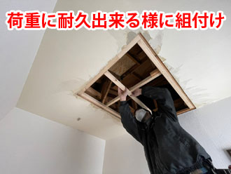 荷重に耐えられるよう組付けられる下地材