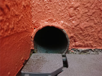 バルコニーの排水口の様子