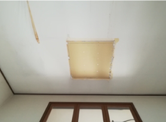 雨染み補修のための内装工事