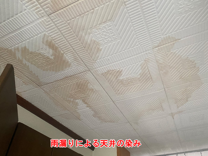 雨漏りによる天井の染み