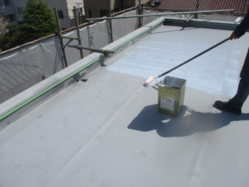 沼津市屋上防水下塗り