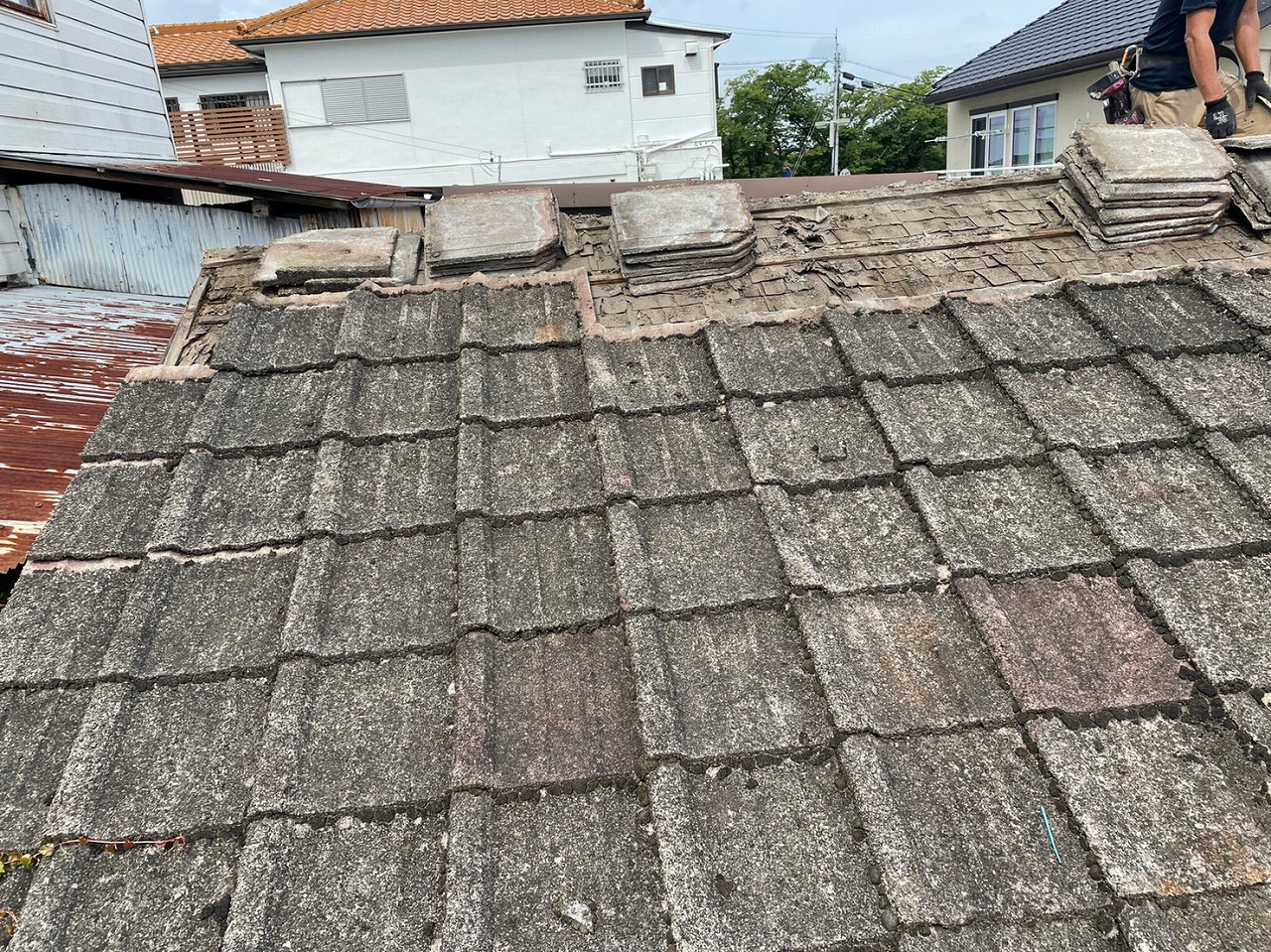 瓦解体途中状況