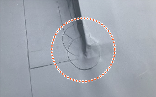 防水シートの破れ箇所のバッチ処理 防水シートの破れ箇所のバッチ処理