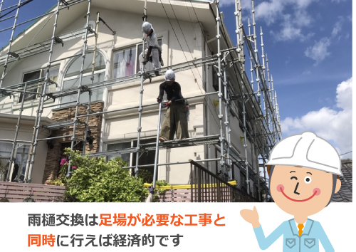 足場仮設が必要な工事と同時に行えば経済的にもお得 足場仮設が必要な工事と同時に行えば経済的にもお得