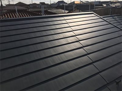 セメント瓦から平葺きヒランビーで葺き替えました