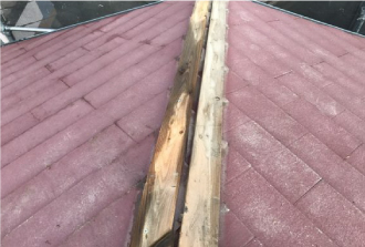 棟板金の撤去前