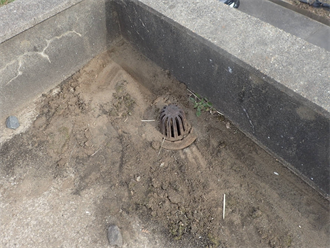 排水口周辺の溜まり