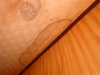 雨水によってできた天井のシミ