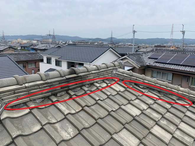 既存面戸漆喰の状況