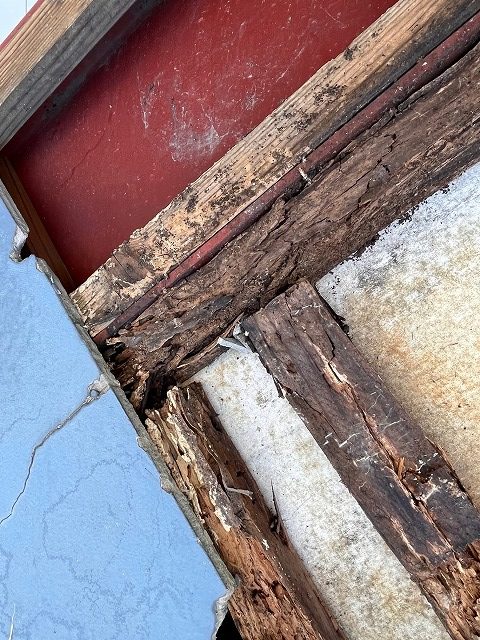 胴縁（木材）が腐っています。