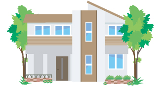 落葉樹が近くに生えている住まい 落葉樹が近くに生えている住まい