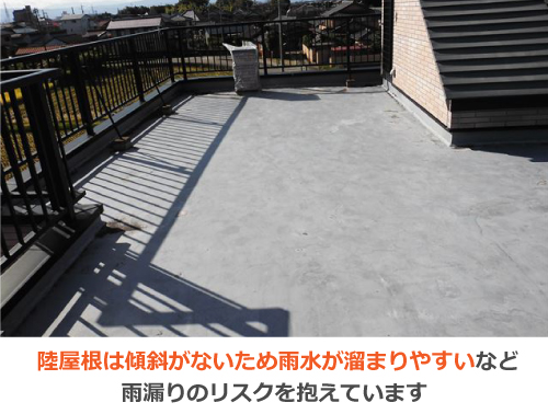 雨漏りし救の高い陸屋根 雨漏りし救の高い陸屋根